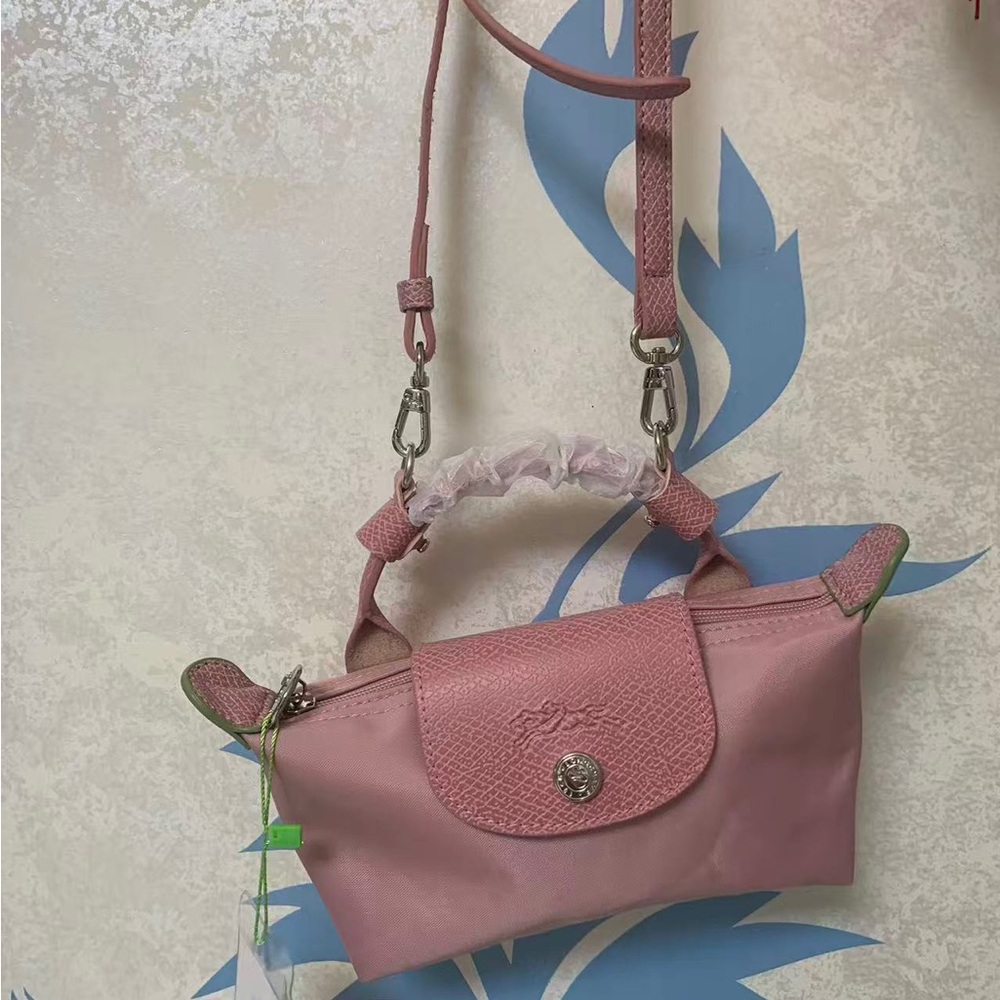 Longchamp Pink Mini Leather & Nylon Crossbody Bag - Picture 5 of 5